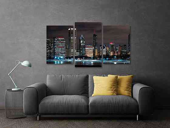 Модульна картина у вітальню/ спальню Місто вночі   Art-543_3 Київ