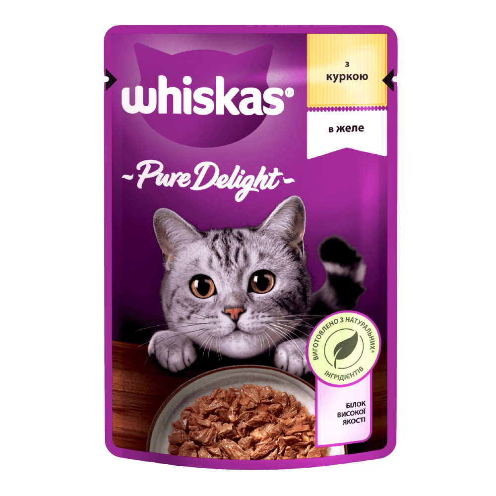 Whiskas (Вискас) Pure Delight с курицей в желе для взрослых кошек 85 г Винница - изображение 1
