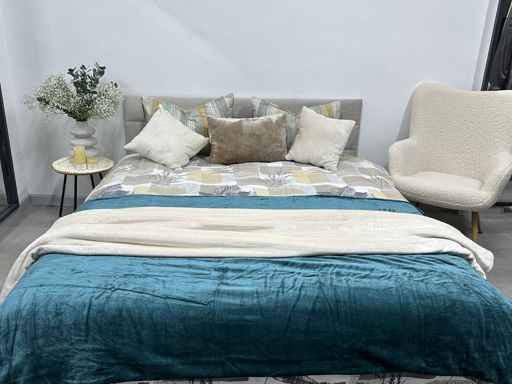 Ecotton Комплект постільної білизни Ecotton двоспальний 180х215 см бежевий Листя Коломия - фото 5