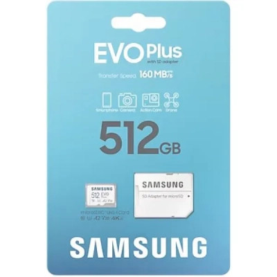 Карта памяти Samsung 512 GB microSDXC Class 10 UHS-I U3 V30 A2 EVO Plus+SD Adapte (MB-MC512SA/EU) Винница - изображение 8