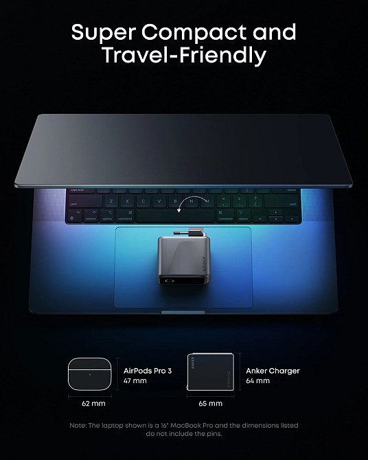 Мережевий зарядний пристрій Anker GaNPrime Charger 160W, 3xUSB-C PD3.1 w Display Silver (7232958) Київ - фото 6