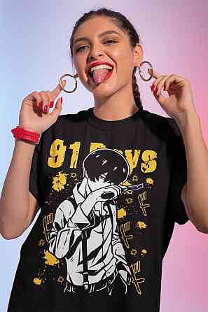 Футболка з аніме принтом Дайс Аніме Серіес Джапанесе оверсайз (S/M/L) Чорний AnimeJ0329 Дніпро