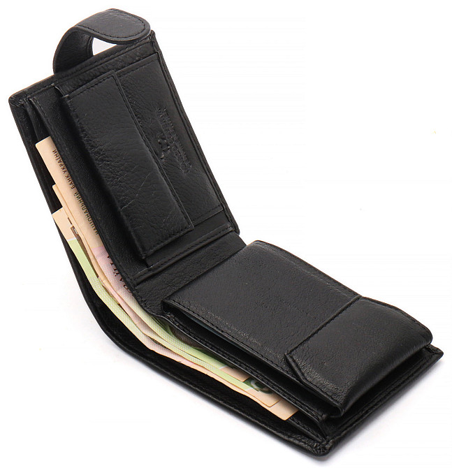 Черное мужское портмоне из натуральной кожи с визитницей Marco Coverna MC-2057-1 Каменское - изображение 5