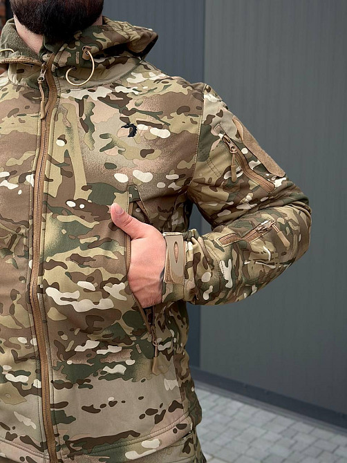 Демисезонный мужской армейский костюм мультикам, тактическая форма софтшел, удобный крой Львов - изображение 4