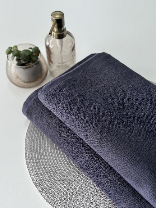 Комплект рушників Ideal Textile однотонних 50х90см + 70х140см 450 г/м2 графітовий Чернівці - фото 5