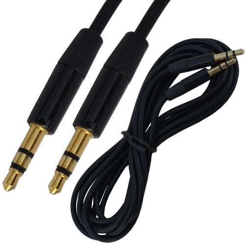 Шнур аудио- видео штекер 3,5_стерео - штекер 3,5стерео, gold, диам.-3мм, 2м, чёрный Полтава - изображение 1
