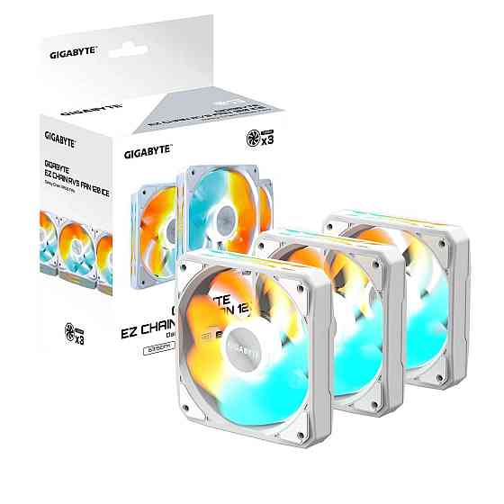 Вентилятор Gigabyte EZ Chain RVS Fan 120 Ice 3-Pack White (GP-GBT EZRVSFAN1203 ICE) ( 16017 ) Харків