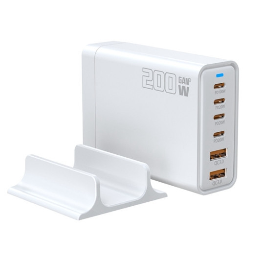 Сетевое зарядное устройство GaN YFY-IQ37 200W (1Type-C-100W+4Type-C-20W+3USBQC3.0-20W) Белый Винница - изображение 1