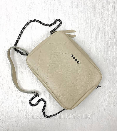 Жіноча шкіряна сумочка Vera Pelle (6427) beige Київ - фото 1