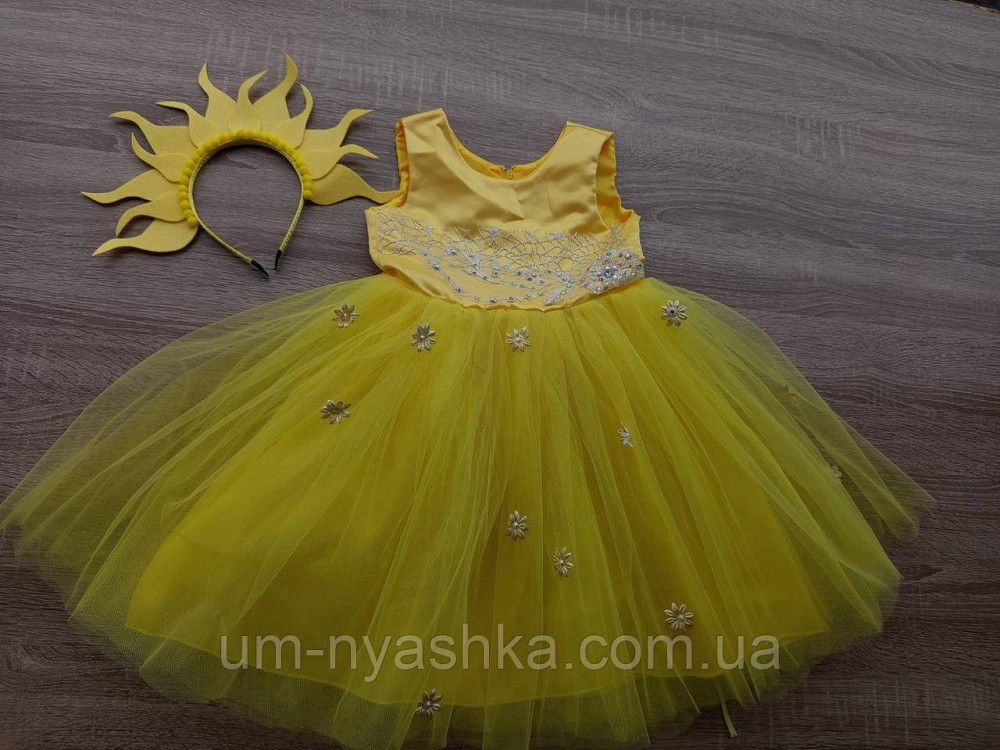 Жовте нарядне плаття на дівчинку костюм Сонечко, Курча, Качечка, Кульбаба Кривий Ріг - фото 6