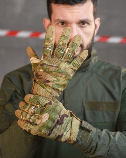 Тактичні рукавички iTouch мультикам із кісточками ВТ76587 Одеса - фото 1