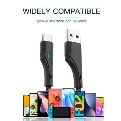 Дата кабель USB 2.0 AM to USB-C 0.25m black Essager (EXCT-LSB01) Винница - изображение 4