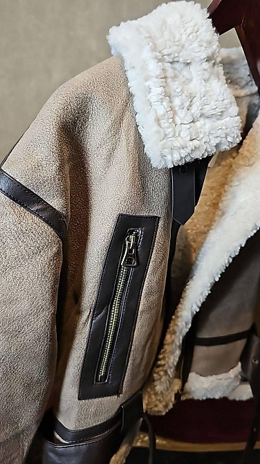 Дубленка женская укороченая Бежевый S Харьков - изображение 3