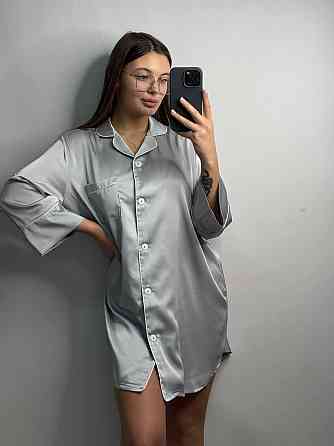 Женская ночная рубашка удлиненная шелковая S Серебренный Харьков