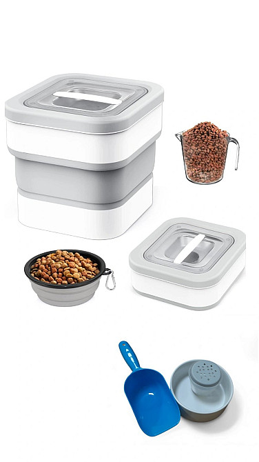 Контейнер для зберігання корму 15л з мірним стаканом та лопаткою, 20505 Луцьк - фото 1