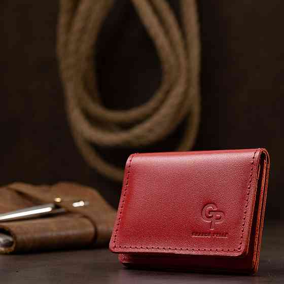 Шкіряна жіноча обкладинка для автодокументів Червоний (GRANDE PELLE) Київ