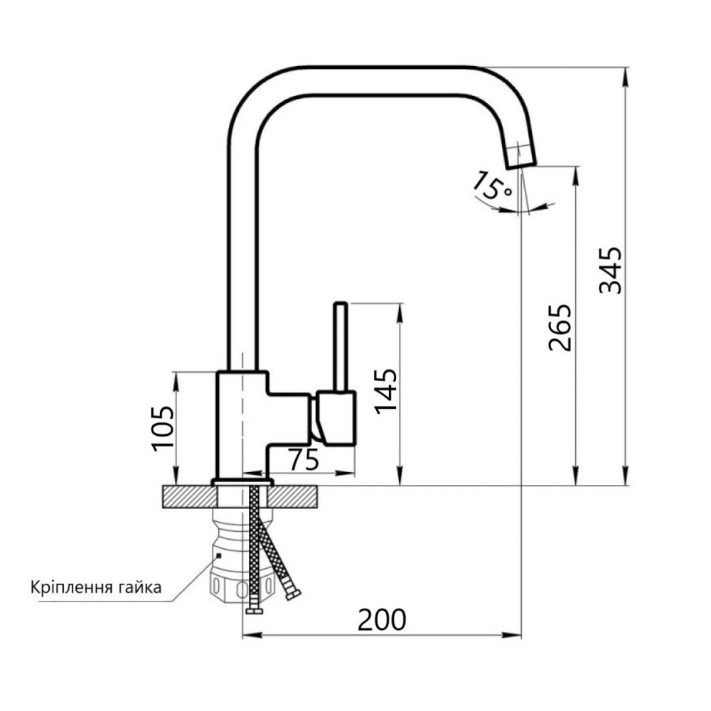 Змішувач для кухні Lidz Aria 015F1 (k35) LDARI015F1NKS21690 Nickel Київ - фото 2