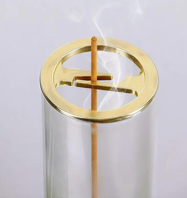 Стеклянный держатель для ароматических палочек с поддоном Декор для дома, йоги, медитации (1 шт) Киев - изображение 4