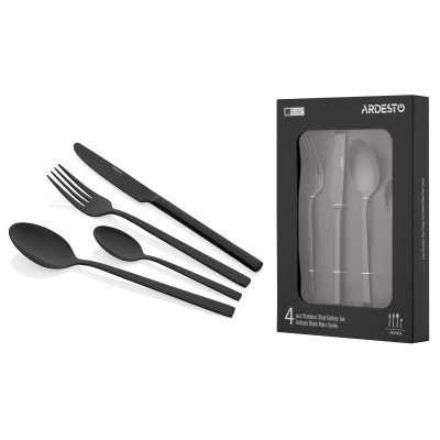 Набор столовых приборов Ardesto Black Mars Favola 4 предмета Чорний (AR0704FSB) Винница - изображение 7