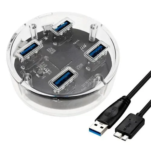 Прозрачный USB хаб на 4 порта, скорость до 5 Гбит/с Киев - изображение 2