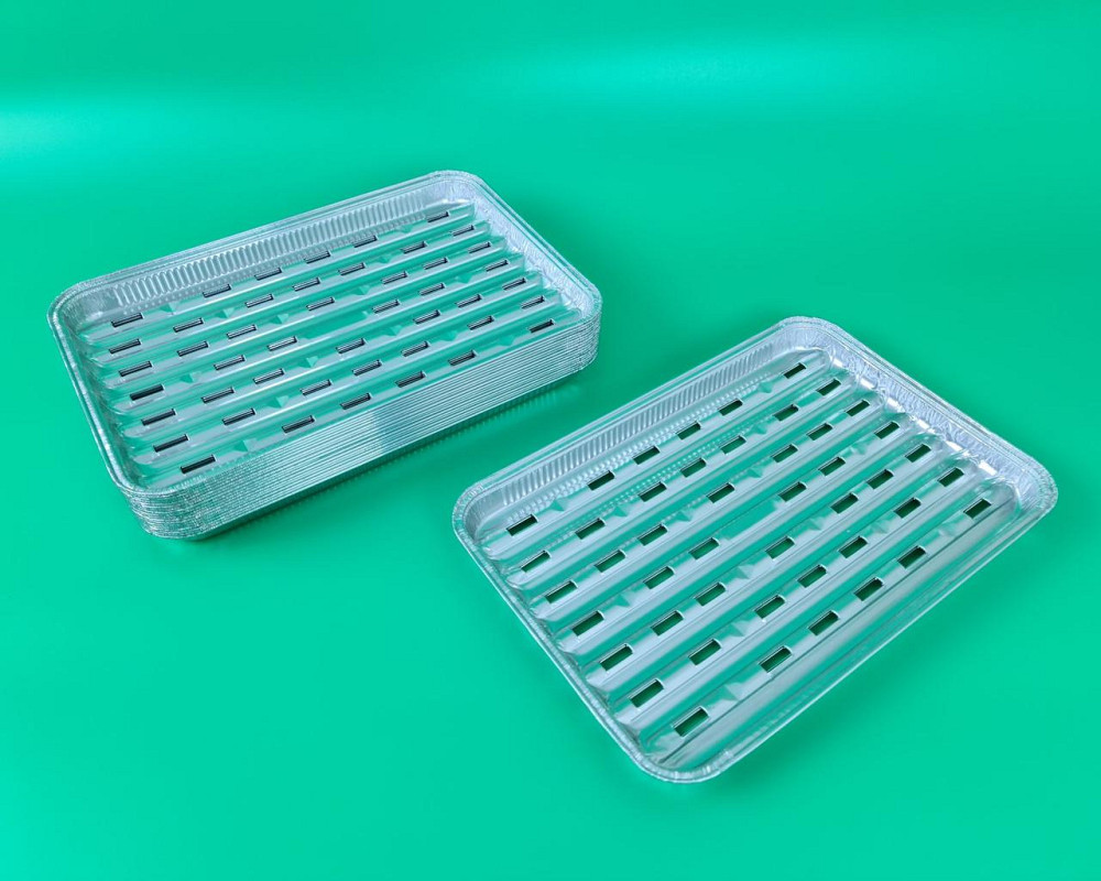 Форма для гриля прямокутна алюмінієва 1550 мл X20G 100 шт. в пакованні (1 пачка) Харків - фото 1