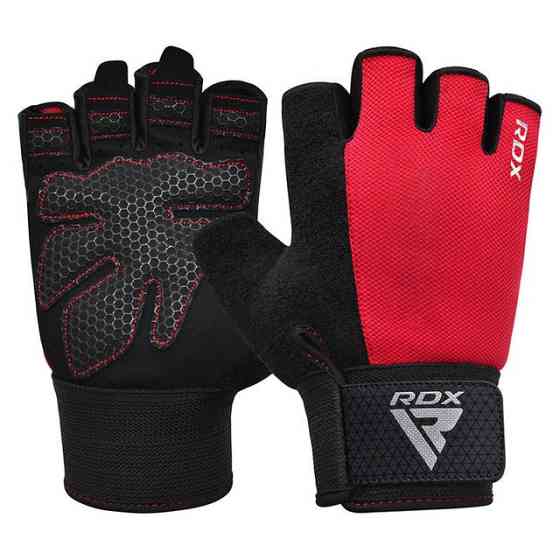 Рукавички для фітнесу RDX W1 HALF RED PLUS-L Каменское