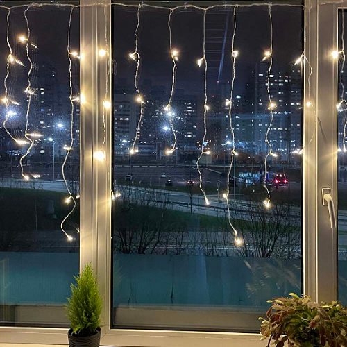 Світлодіодна гірлянда завіса (бахрома) 100 Led 3*0,6м USB CW-GF-100L36UMC ColorWay Житомир - фото 14
