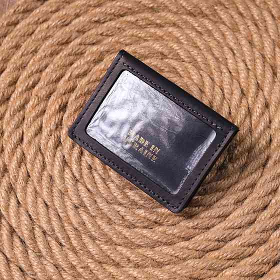 Стильная обложка на документы в винтажной коже Слава ЗСУ GRANDE PELLE 16703 Черная Киев