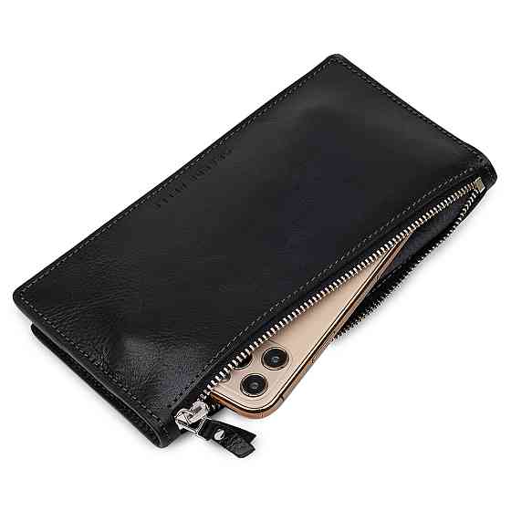 Оригинальное кожаное портмоне унисекс GRANDE PELLE 11513 Черный Киев