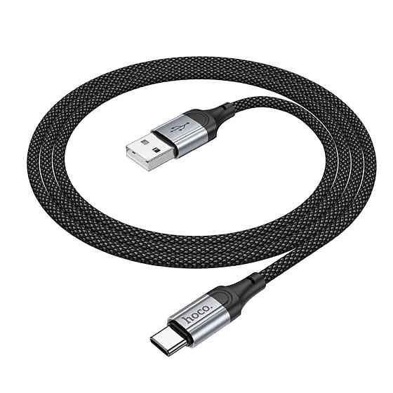 Кабель HOCO X102 USB to Type-C 3A, 1m, nylon, aluminum connectors, Black (6942007608770) Київ