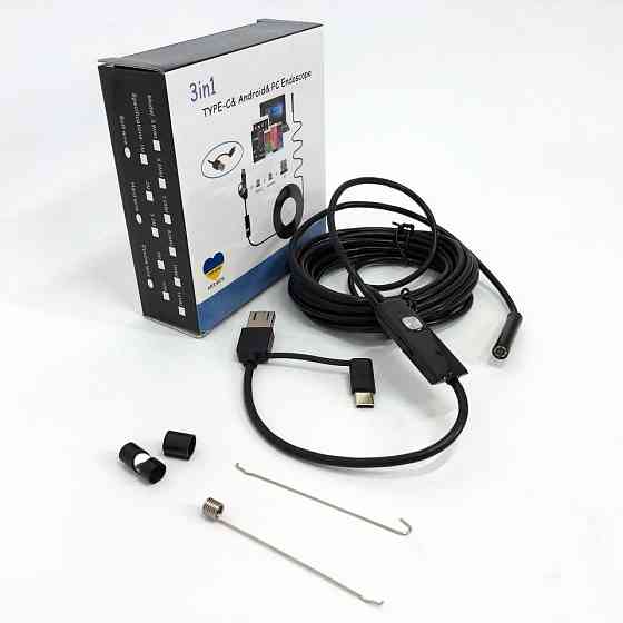 Профессиональный цветной эндоскоп 2 м 7 мм, Камера эндоскоп для android для авто AN-12 Львов