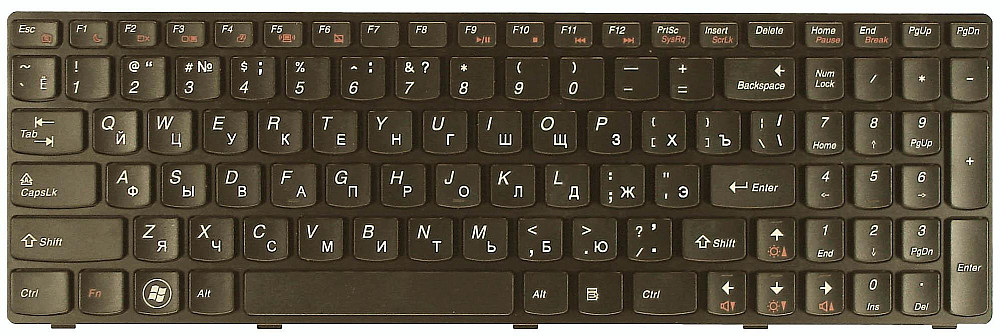 Клавиатура для ноутбука Lenovo IdeaPad (Y570) Black, (Black Frame), RU Вінниця - фото 2