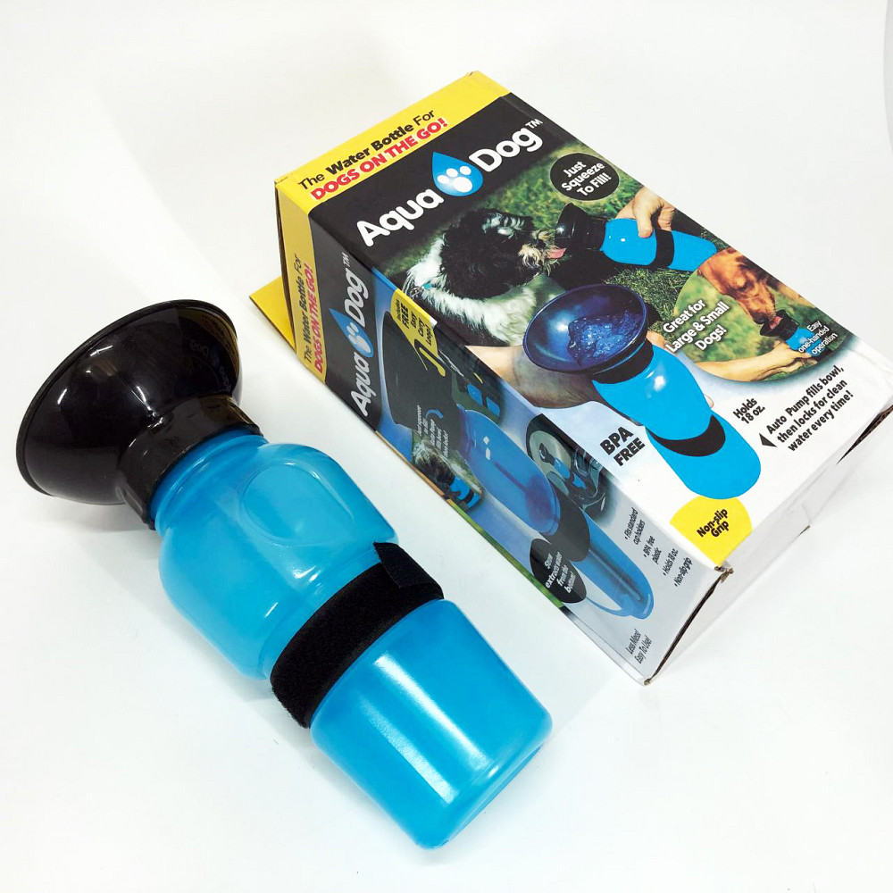 Поїлка для собак дорожня переносна Aqua Dog 537 мл портативна пляшка для великих та дрібних собак FS-97 QR-16 Львів - фото 12