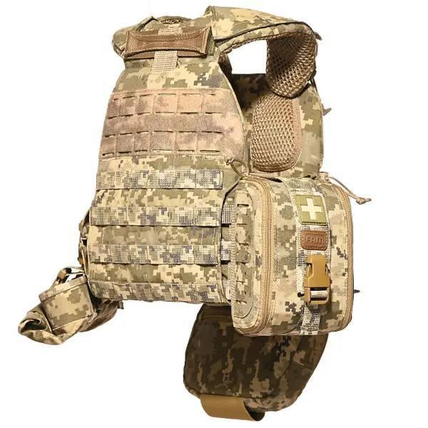 Тактический комплект плитоноски М7 с 7 подсумками (без плит) Пиксель Винница - изображение 5