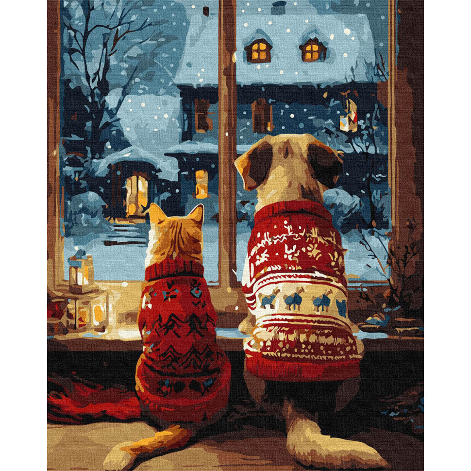 Картина за номерами "Затишок пухнастиків" KHO6834, 40х50 см Вінниця - фото 1