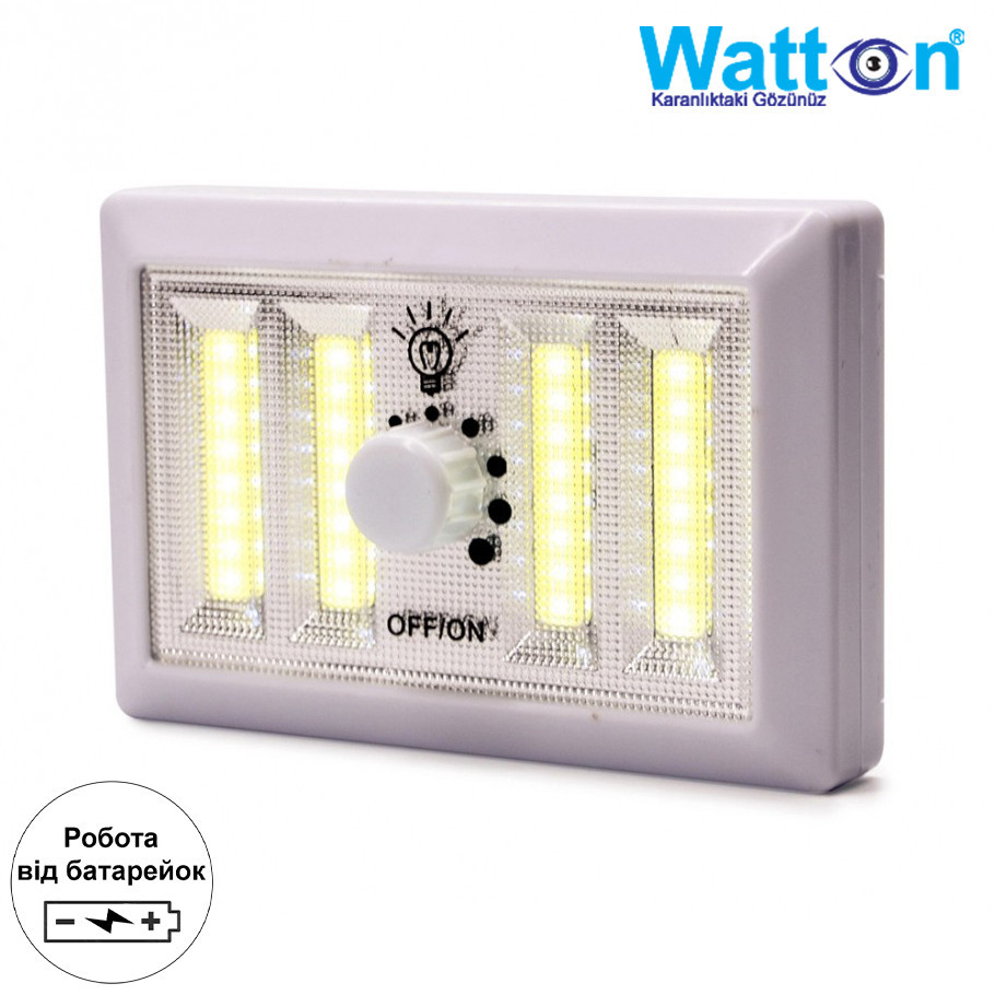 Регульована світлодіодна панель димеру WATTON WT-383 на батарейках АА, настінний світильник Кам'янець-Подільський - фото 2