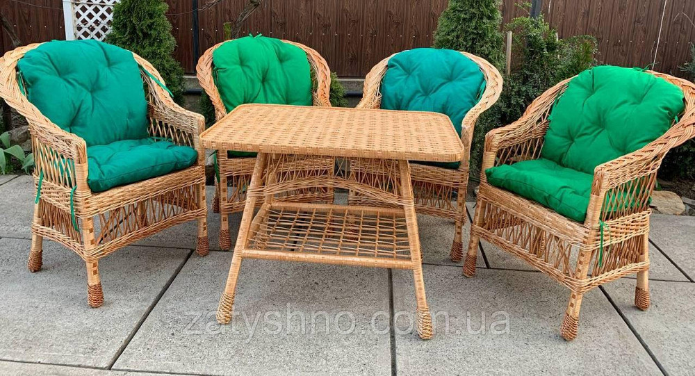 Міцні садові плетені меблі з накидками Київ - фото 5