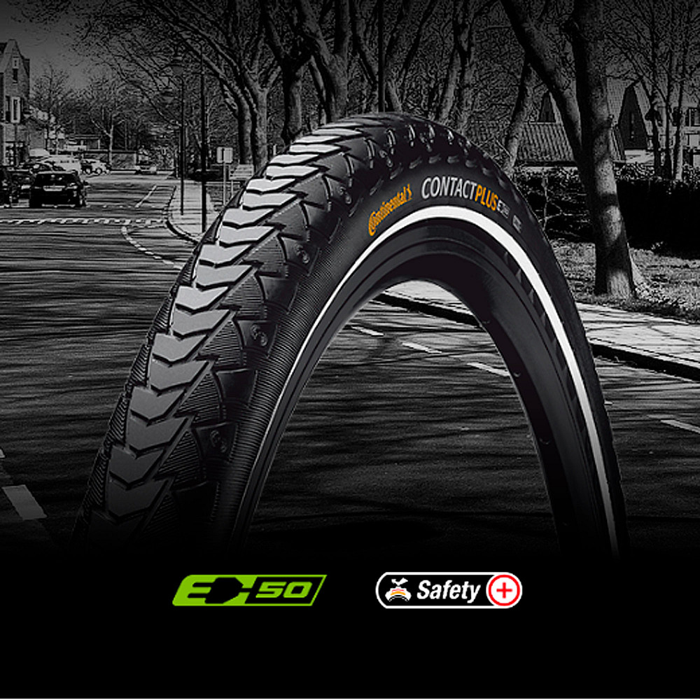 Покрышка Continental Contact Plus,28" | 700 x 47C (45C) | 28 x 1.75, черная, не складная, светоотражающая Київ - фото 6