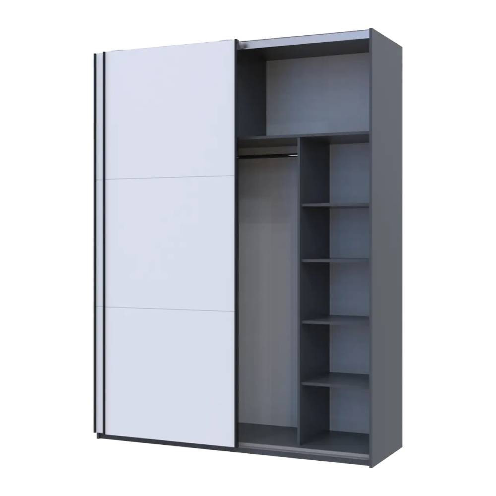 Шафа-купе Doros G-Caiser Графіт/Білий 2 ДСП / 3 частини 180х60х240 DRS-011729 (44900262) Дніпро - фото 2