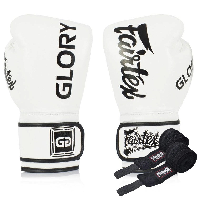 Боксерські рукавиці Fairtex BGVG1 White 10 унцій (бинти в комплекті) Кам'янське - фото 1