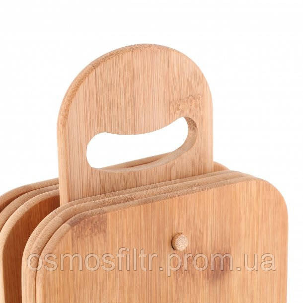 Набір обробних дошок Axentia БАМБУК 6 шт на підставці розмір дошок 22x0.8x15 см (260467) Київ - фото 5