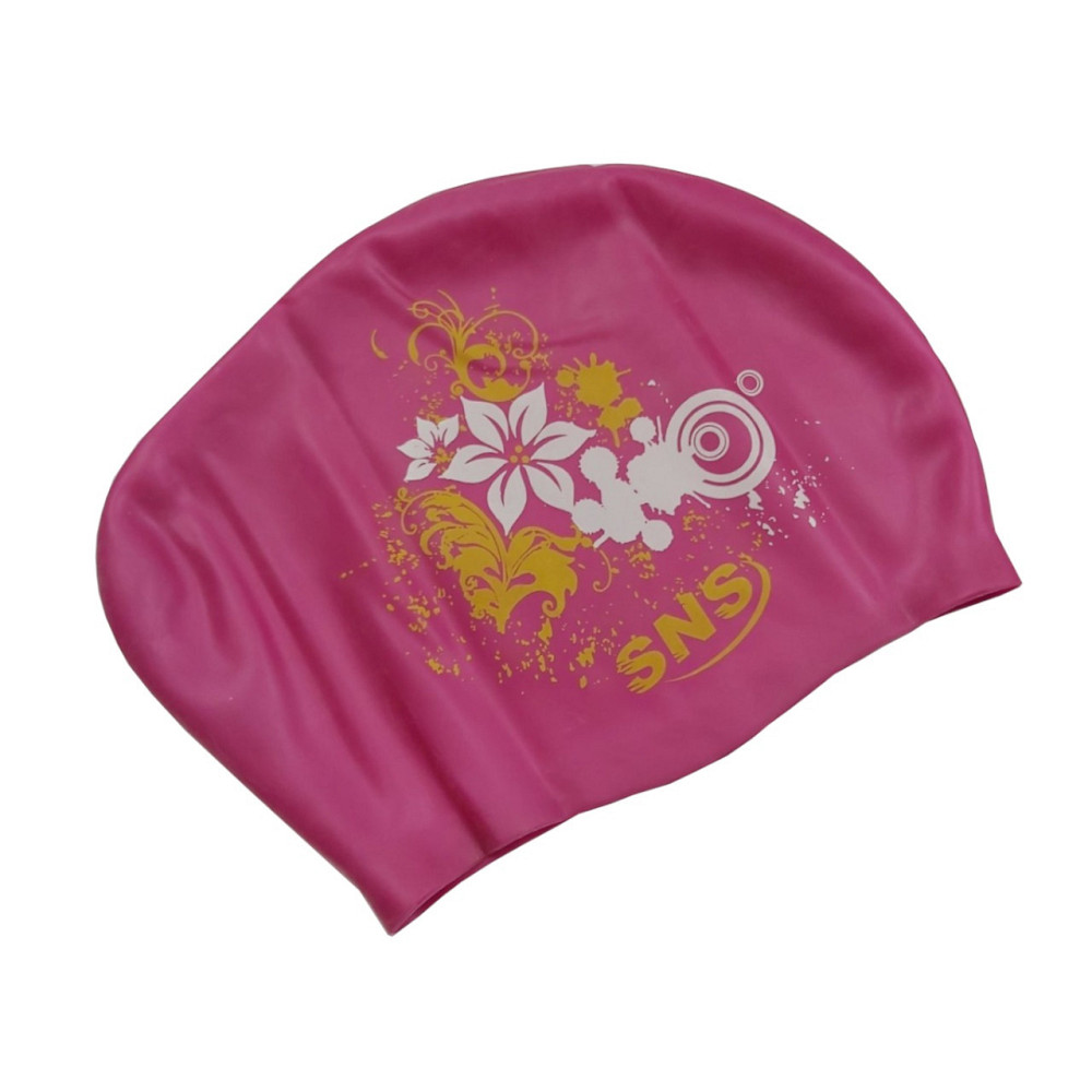 Шапочка для плавання для довгого волосся Flowers SNS KW-3 Вишневе - фото 5