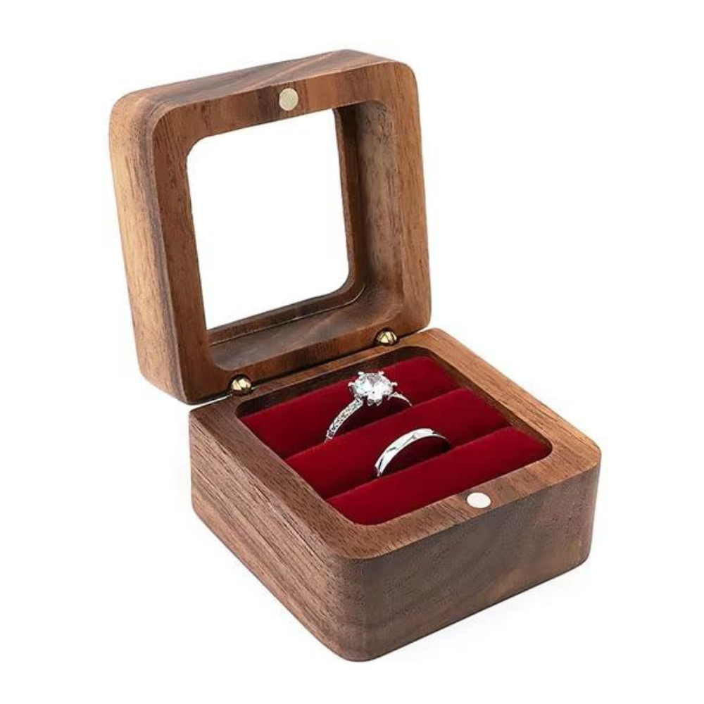 Коробочка для колец деревянная,коробка ювелирная свадебная, футляр обручальных колец для свадьбы или предложения руки и серца Каменец-Подольский - изображение 1