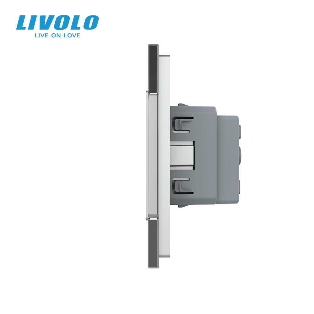 LIVOLO П’ятимісна електрична розетка з заземленням LIVOLO, біла, скляна рамка, шторки, 250В 16А Коломия - фото 4