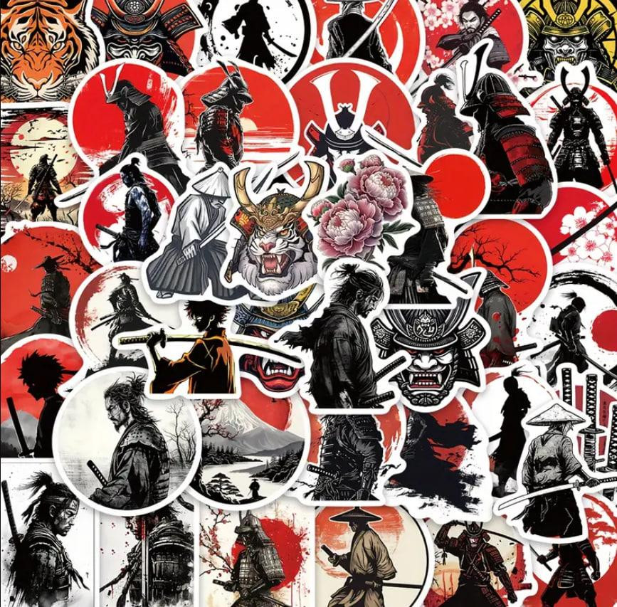 Наклейки Самурай, стікери, меми, приколи. Наклейки на мотоцикл, велосипед, для комп'ютера, ноутбука, Київ - фото 1