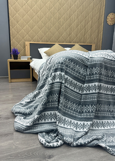 Плед-покривало Decorator WellSoft 150х210 см з різдвяним принтом Сірий (87-175) Київ - фото 7