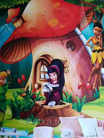 Шпалери вінілові на флізелін дитячі герої Disney Дісней попелюшка принцеси русалонька Міккі Маус Київ