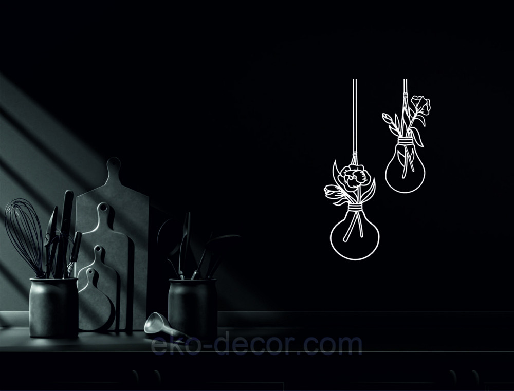 Декоративне настінне Панно «Лампочки», Декор на стіну 110*64 см, Білий Київ - фото 7