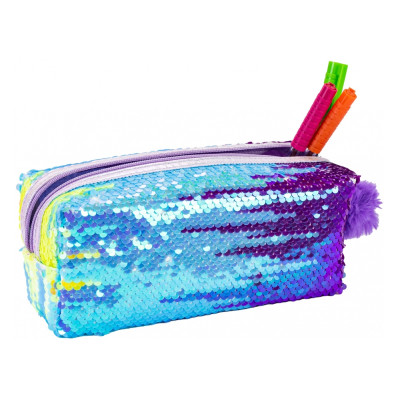 Пенал Cool For School с пайетками и помпоном 1 отделение голубой (CF87052) Винница - изображение 2