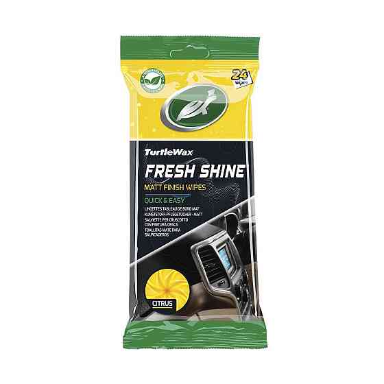 Салфетки для салона (с запахом Цитрус) Turtle Wax Fresh Shine Citrus Matt Finish Wipes, 24 шт Ковель